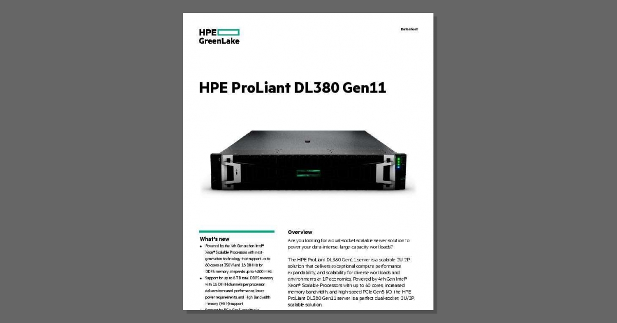 HPE ProLiant DL380 Gen11 Datasheet