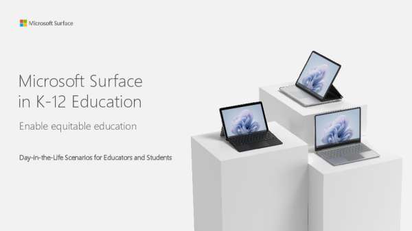 Our latest portfolio of educational use cases, 'Surface for Education K-12 Day-in-the-Life Scenarios, showcases the transformative power of Microsoft Surface devices within the K-12 educational space. Discover how educators like Mr. Kim, in a day-in-the-life scenario, use the Surface Pro 10 's advanced features to reshape classroom experiences, igniting student engagement. Likewise, for students like Isabel and Mia, Surface devices, such as the Surface Go 4 and Surface Pro 10, do wonders. These devices have features like the high-resolution PixelSense touchscreen, dual studio mics, front and rear cameras and fast, reliable Wi-Fi 6 connections, which make remote learning, multi-tasking, and collaborative activities more efficient.  It's about leveraging the best of tech to reimagine education. Read the scenarios to learn more.