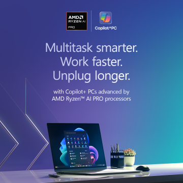 Message us to see how you can innovate faster with Copilot+ PCs powered by AMD Ryzen™ AI PRO processors and enhanced Windows experiences like Recall, Click to Do, and Live Captions.